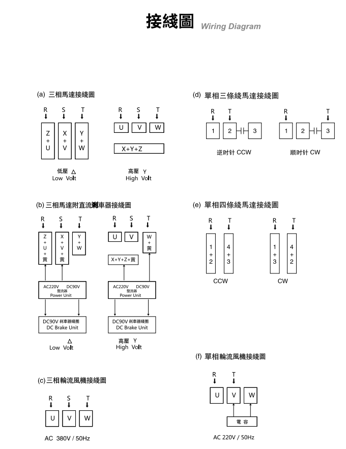 士元微型直交軸減速電機2022版樣本接線圖